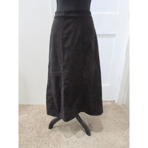 Christopher& Banks Black A-Line "velvet feel" long black skirt women's size 10